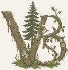The Verdant Bloom Counseling logo, which consists of wooden VB in the foreground covered in moss and vines, with a single evergreen tree centered in the background.